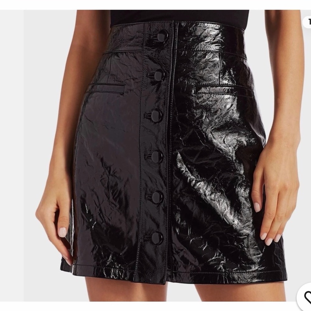 7 For All Mankind Genuine Leather Mini Skirt